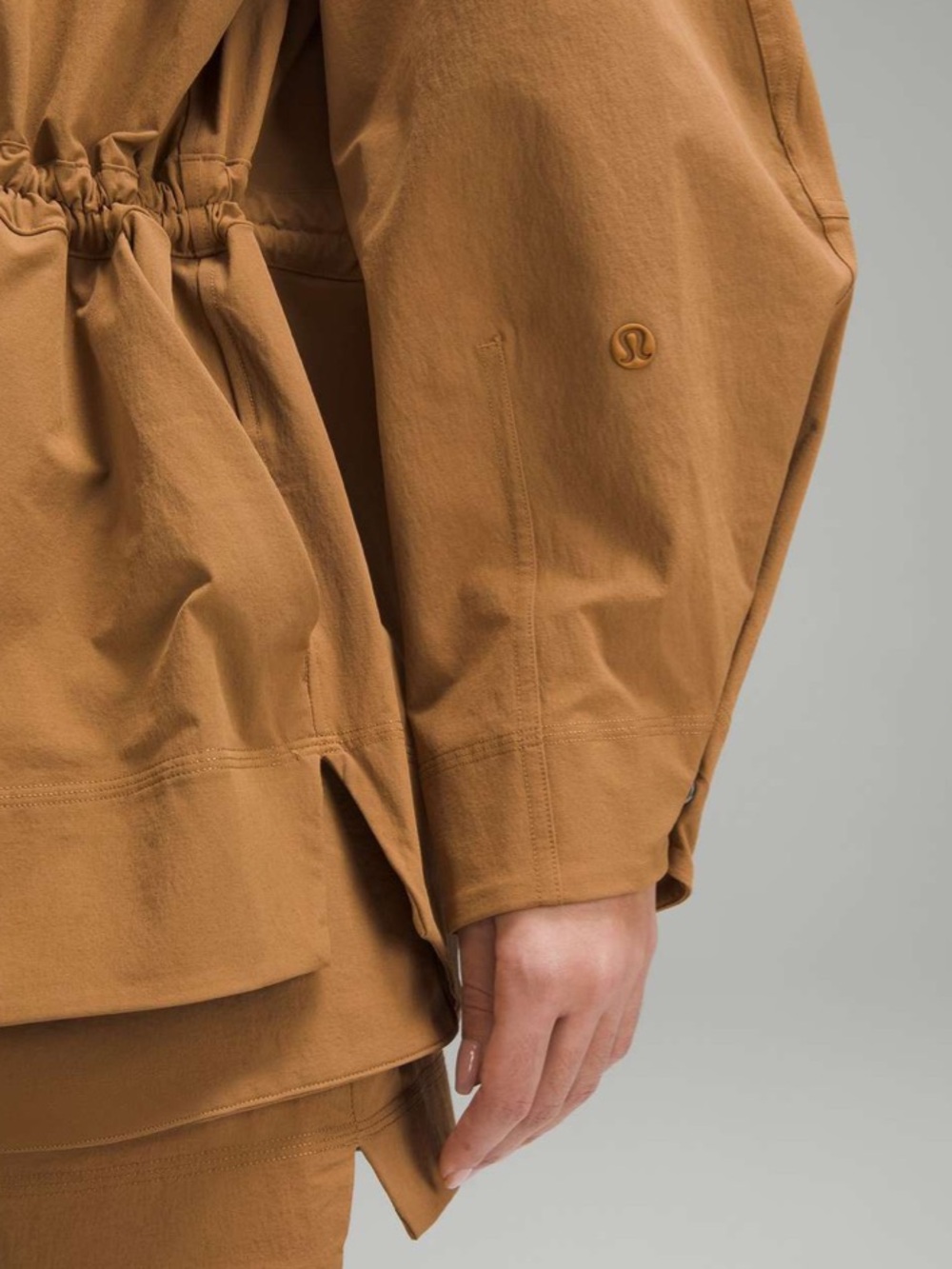 Lululemon Athletica Cinch-Waist Stretch Bold Beige Full Zip Outdoor Shirt Jacket - Picture 6 of 15